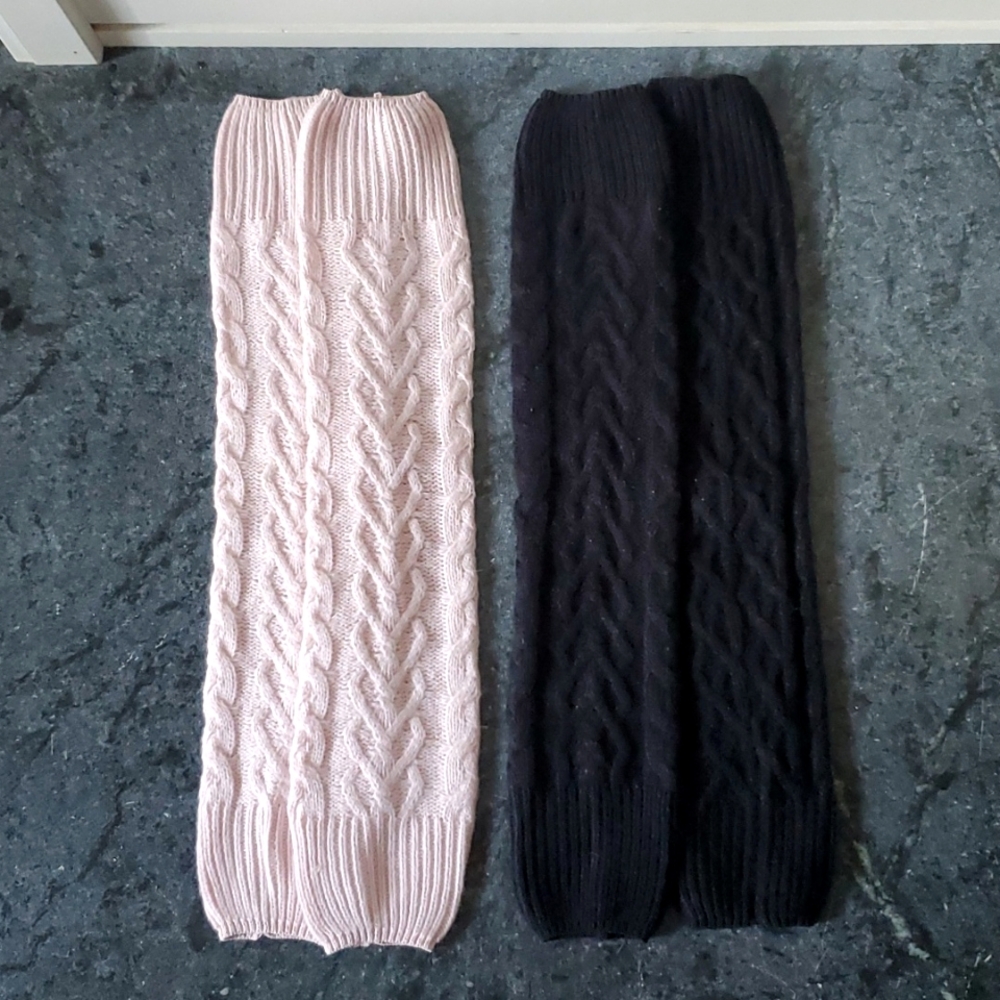 SET: NWOT Balera Cable Knit Legwarmers, Black Pink Ballet Dance